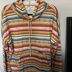 Wrangler Womens Retro Serape Striped Hoodie NFR Stretch Classic